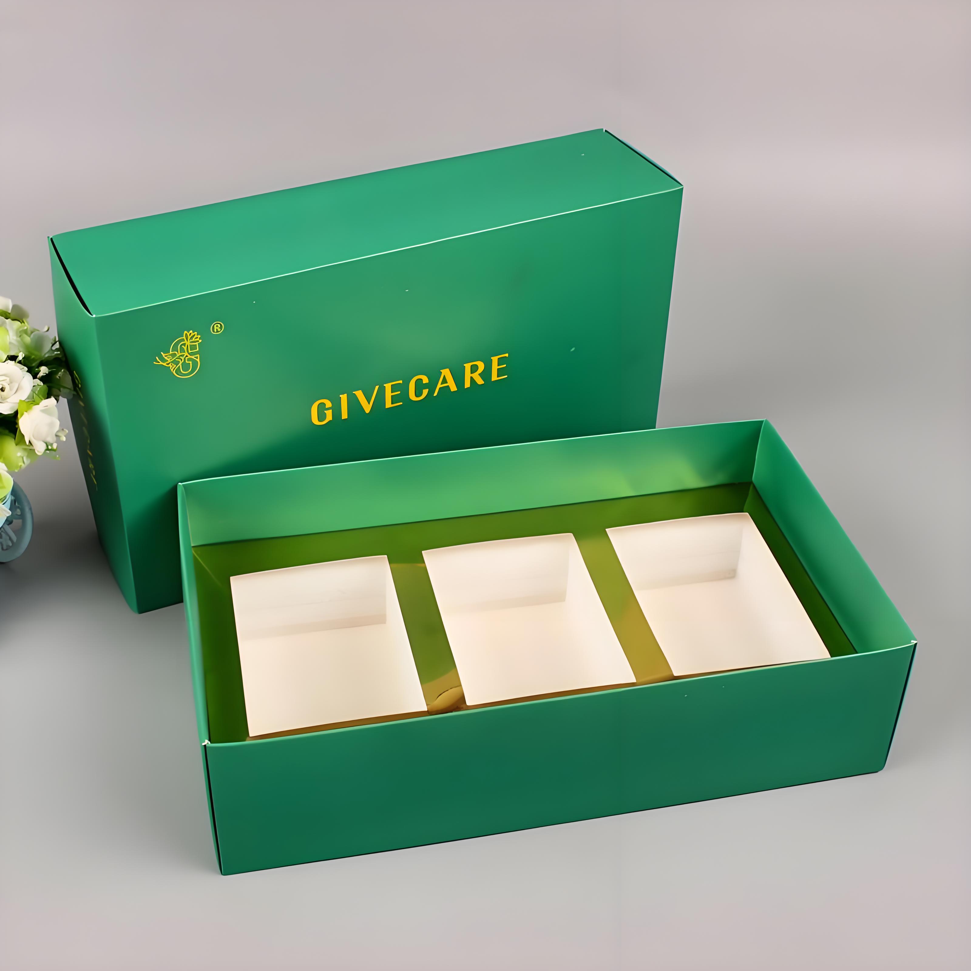 绿色天地盖卡纸包装盒定制