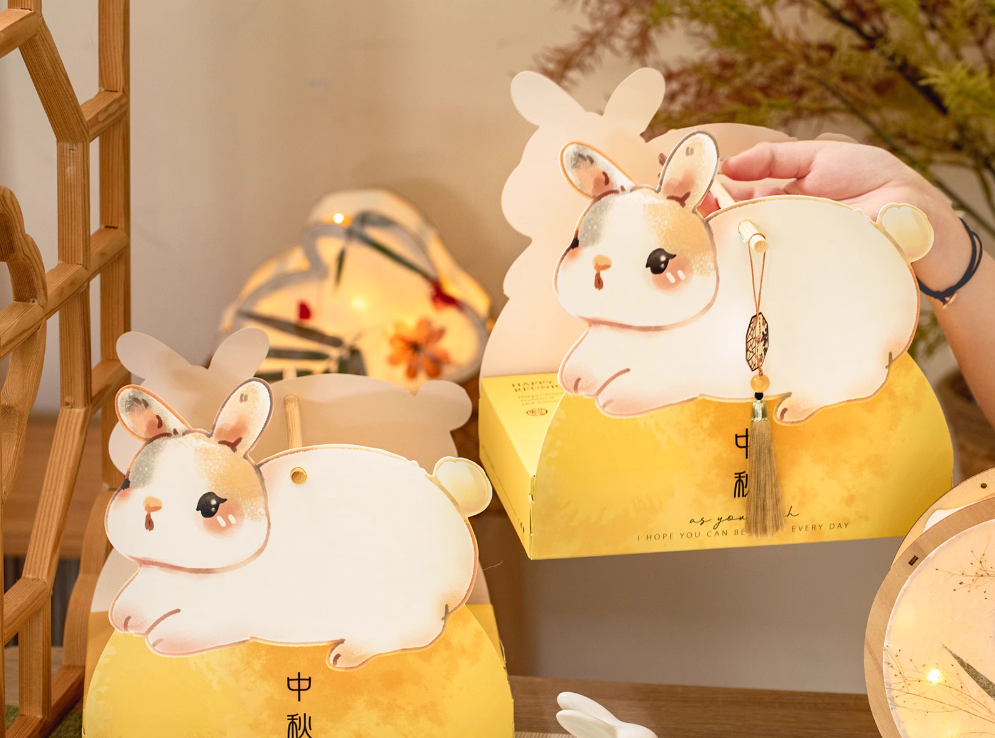 创意兔子手提月饼包装盒